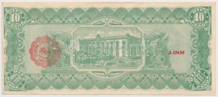 Mexikó / Forradalom / Chihuahua 1915. 10P hátoldalán piros felülbélyegzés T:II,II-
Mexico / Revolut...