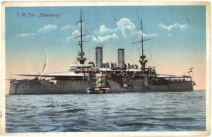 SMS Babenberg az Osztrák-Magyar Haditengerészet Habsburg-osztályú pre-dreadnought csatahajója (Linienschiff) / K.u.K. Kriegsmarine / Austro-Hungarian Navy SMS Babenberg pre-dreadnought battleship. G. C. Pola 1913. + K.u.K. Matrosenkorps Rekrutenschule (kis szakadás középen / small tear in the middle)