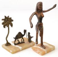 2 db egyiptomi réz figura, m: 13-18 cm