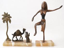 2 db egyiptomi réz figura, m: 13-18 cm