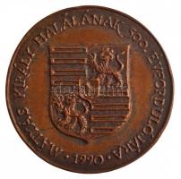 Szabó Imre (1947-) 1990. "Mátyás király halálának 500. évfordulójára" Br emlékérem (85mm) ...