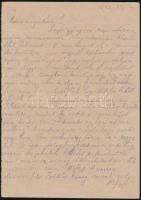 1942 Lindenfeld Zoltán munkaszolgálatos kézzel írt levele a kijevi kórházból, édesanyjának címezve, katonatársával küldve
