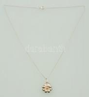 Ezüst(Ag) nyaklánc, lóhere medállal, jelzett, h: 42 cm, nettó: 2,7 g