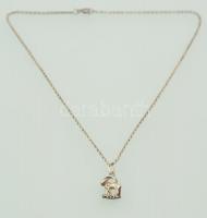 Ezüst(Ag) nyaklánc, bak medállal, jelzett, h: 37 cm, nettó: 4,6 g