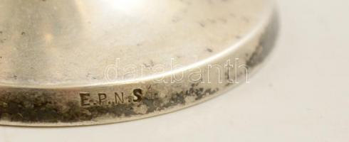 Díszes keresztelőpohár, fém, jelzett (EPNS), m: 15,5 cm