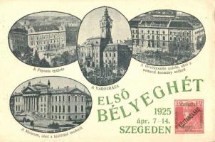 1925 Szeged, Első Bélyeghét; Főposta, Városháza, Törvényszéki palota, So. Stpl (EK)