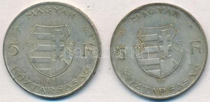 1947. 5Ft Ag "Kossuth" (2x) T:2-3