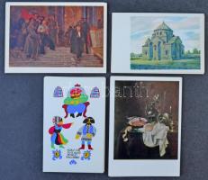 8 db MODERN szovjet képeslapsorozat a saját tokjaikban, főleg művészet témájú motívumlapok, összesen kb. 100 db lap / 8 modern Soviet postcard series in their own cases, mostly art motives, 100 postcards altogether