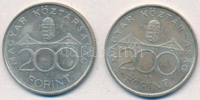 1994. 200Ft Ag "Deák" (2x) T:2 kis patina