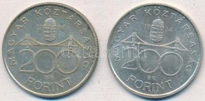 1994. 200Ft Ag "Deák" (2x) T:2 kis patina