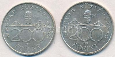 1994. 200Ft Ag "Deák" (2x) T:2 kis patina