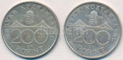 1994. 200Ft Ag "Deák" (2x) T:2 kis patina