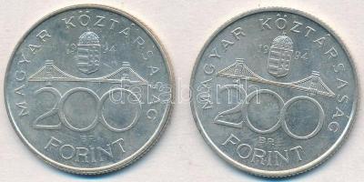 1994. 200Ft Ag "Deák" (2x) T:2