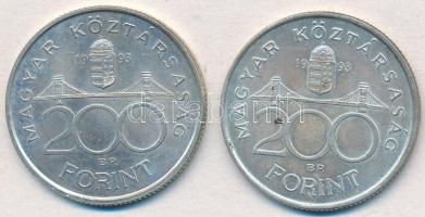 1993. 200Ft Ag "MNB" (2x) T:2