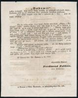 1848 Nagyszombat, Pelikán Ferdinánd (1814-1864): a nagyszombati papnevelő intézet tanárának, Szabads...