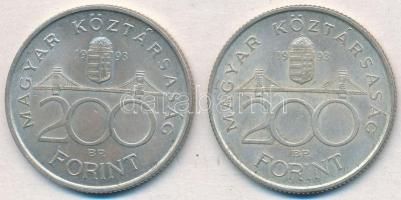 1993. 200Ft Ag "MNB" (2x) T:2
