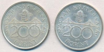 1993. 200Ft Ag "MNB" (2x) T:2