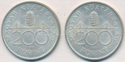 1993. 200Ft Ag "MNB" (2x) T:2