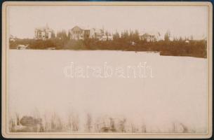 cca 1900 Magas-Tátra, Csorba-tó, villák, keményhátú fotó, 10,5x16,5 cm
