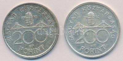 1992. 200Ft Ag "MNB" (2x) T:2