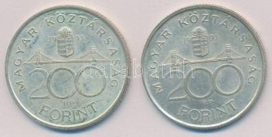 1993. 200Ft Ag "MNB" (2x) T:2
