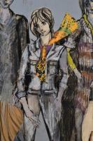 Jánoskúti Márta (1942) : Alakok. Kollázs, papír, 50×70 cm