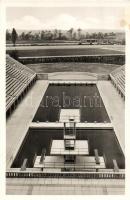 1936 Berlin, Amtliche Olympia, Reichssportfeld, Blick von der Deutschen Kampfbahn auf das Schwimmstadion / Olympic swimming stadium