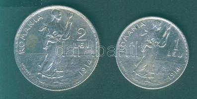Románia 1914. 1L Ag + 2L Ag T:2-