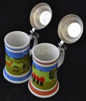 Seltmann Josef Wahl fém fedeles söröskorsó, matricás, jelzett, hibátlan, m:20 cm (2×)