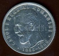 Románia 1906. 1L Ag "Jubileum" T:3