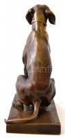 Jelzés nélkül: Vadászkutya. Bronz, bronz talpazaton, m: 27 cm