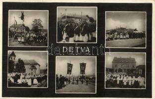 Gyetva, Detva; Bozie Telo / Fronleichnam / Úrnapi körmenet Gyetván, folklór, népviselet / Corpus Christi procession, folklore, traditional costumes