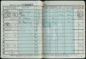 1942-1943 M. Kir. Postatakarékpénztár betétkönyve, két bejegyzéssel