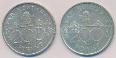 1993. 200Ft Ag "MNB" (2x) T:2