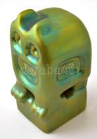 Zsolnay eozin mázas bagoly, jelzett, kis kopásnyomokkal, m: 16 cm