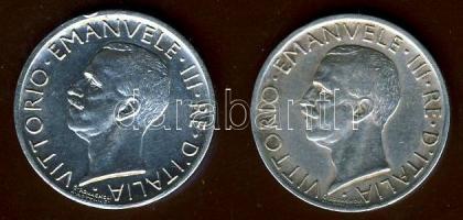 Olaszország 1927R 1L Ag (*Fert*) T:2+ kis ph + 1929R 1L Ag peremvariáns (**Fert**) T:3+ ph