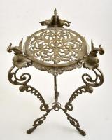 Díszes réz asztalka, m: 61 cm