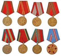 Szovjetunió 8db-os katonai kitüntetés tétel, mind mellszalaggal T:2,2- Soviet Union 8pcs of military decorations, all with ribbon C:XF,VF