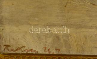 Rákosi Uitz János (1887-?): Virágcsendélet. Olaj, karton, jelzett, sérült keretben, 36×25 cm