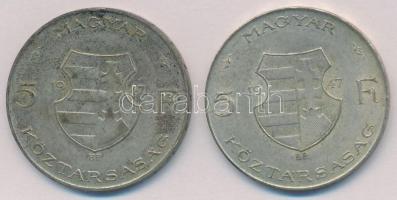 1947. 5Ft Ag "Kossuth" (2x) T:2,2-