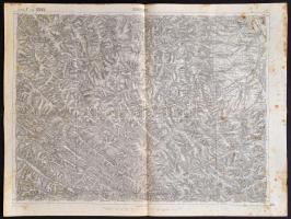1910-1914 14 db Kárpátok vidékét ábrázoló I. világháborús katonai térkép, 1:75.000, négy térképen pi...