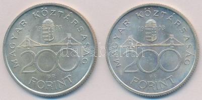 1993. 200Ft Ag "MNB" (2x) T:2