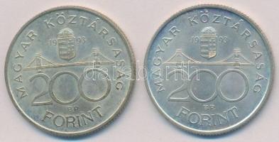 1993. 200Ft Ag "MNB" (2x) T:2