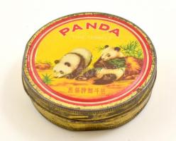 Panda kínai pipadohányos doboz, horpadással, d: 8,5 cm