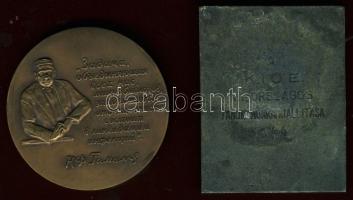 1944. "K.I.O." E III. Orsz. Tanoncmunka kiállítása szögletes Br plakett T:3 +  Szovjetunió...