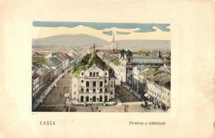 1914 Kassa, Kosice; Fő utca, színház / main street, theatre (Rb)