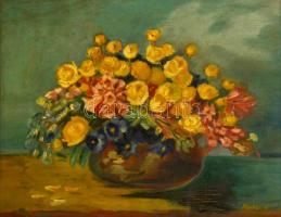 Kaisler jelzéssel: Virágcsendélet. Olaj, vászon, keretben, 35×45 cm