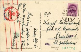 Kassa, Kosice; park, Korona virágágyás / park with crown flowerbed