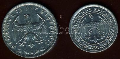 Német 3. Birodalom 1934. 1M T:3+ + 1937. 50R pf T:1/2+
