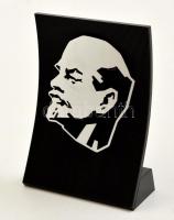 Lenin portré, asztaldísz, fém-műanyag, eredeti dobozában, 13x9,5 cm